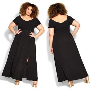 City Chic‎ Women's Island Detail Shirred Bodice Dress